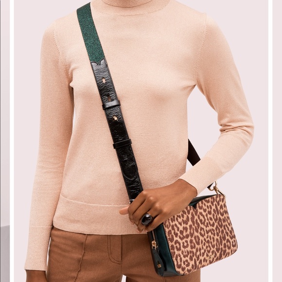 Kate Spade Metallic Leopard Medium Crossbody Bag - Picture 2 of 8